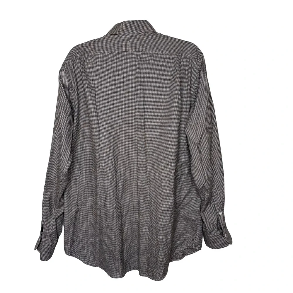 Polo Ralph Lauren Brown Micro-Houndstooth Curham Shirt L Dark Academia‎ Earthy